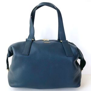 FOSSIL PRESTON Heritage Blue Expandable Satchel